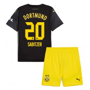 Borussia Dortmund Marcel Sabitzer #20 Dětské Venkovní dres komplet 2024-25 Krátký Rukáv (+ trenýrky)